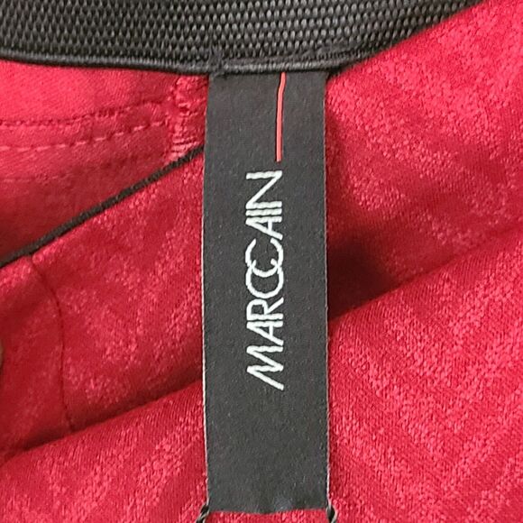 New MARC CAIN Women's (6) Red Herringbone Knit Side Zip Elastic Waist Pants $370 - Picture 7 of 10